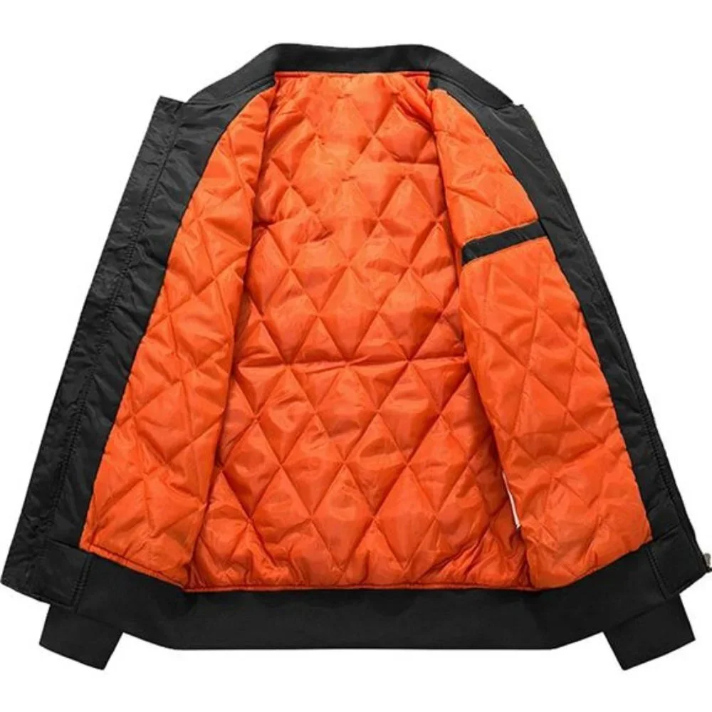 Men's Jackets Windproof Bomber Full Zip Winter Warm Padded Coats_3